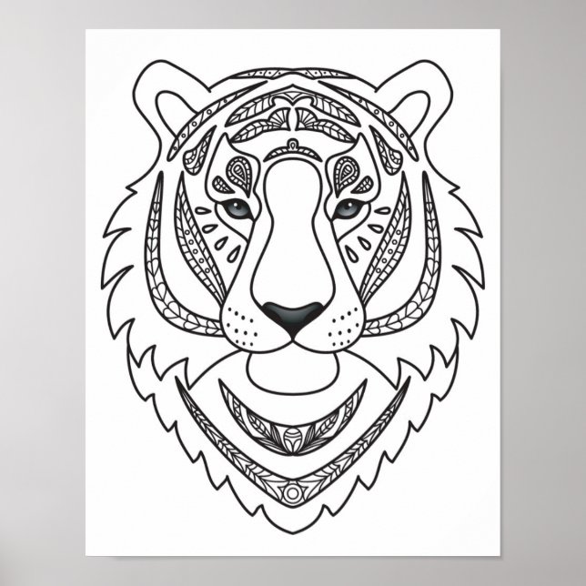 Poster Tigre blanc 2 inspiré (Devant)