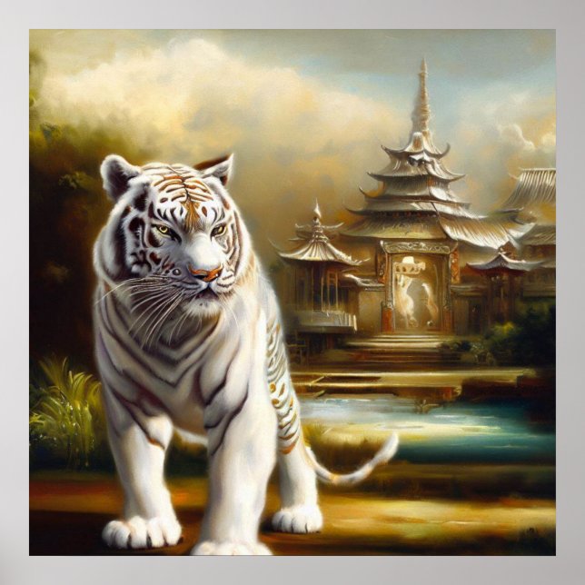 Poster Tigre blanc chinois (27) (Devant)