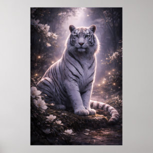 Poster Tigre blanc gardien – Force silencieuse et douceur