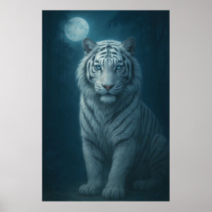 Poster Tigre Blanc – Portrait Fantastique Mystique – ManJ