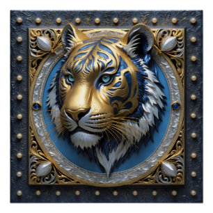 Poster Tigre bleu