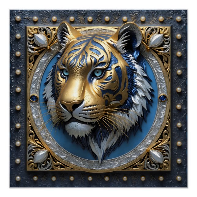 Poster Tigre bleu (Devant)