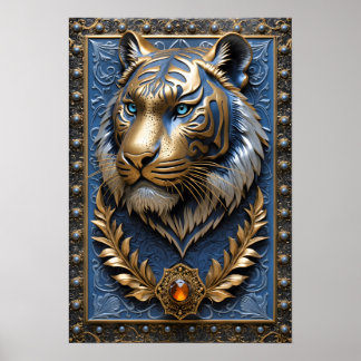 Poster Tigre bleu