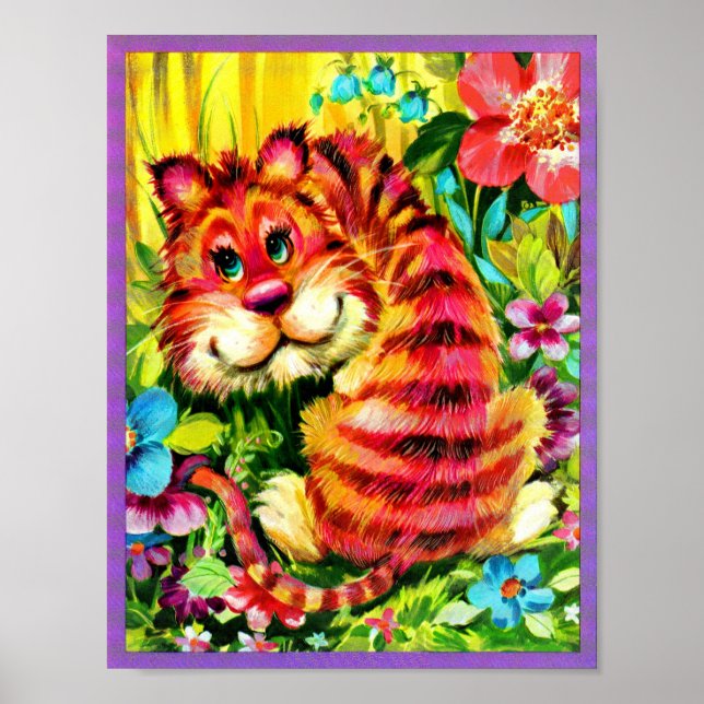 Poster tigre coloré (Devant)