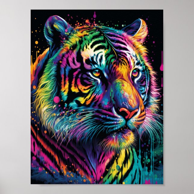 Poster Tigre coloré (Devant)