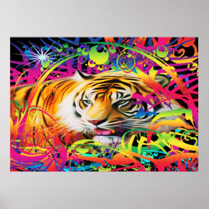 Poster Tigre dans la jungle