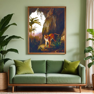 Poster Tigre dans une grotte ,Beaux-arts 