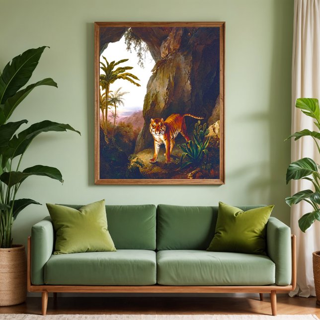 Poster Tigre dans une grotte ,Beaux-arts  (Créateur téléchargé)