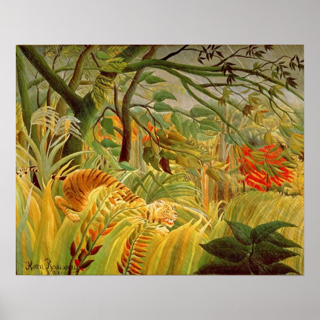 Poster Tigre dans une tempête tropicale 1891 (Devant)