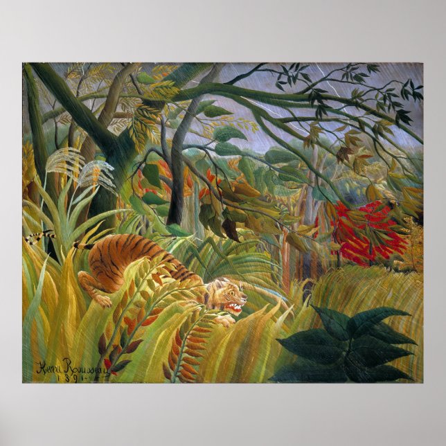 Poster Tigre dans une tempête tropicale (Surpris !) Rouss (Devant)