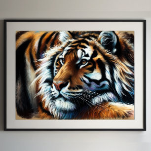 Poster Tigre de dessin dur pastel