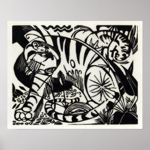 Poster Tigre de Franz Marc 1912