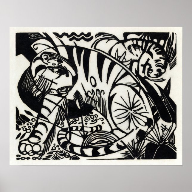 Poster Tigre de Franz Marc 1912 (Devant)