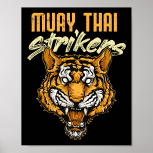 Poster Tigre de Muay Thai Boxe Thaïlandaise Kickboxing Th