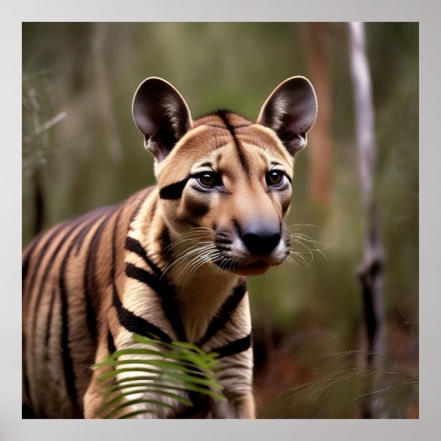 Poster Tigre de Tasmanie, originaire d'Australie (Devant)