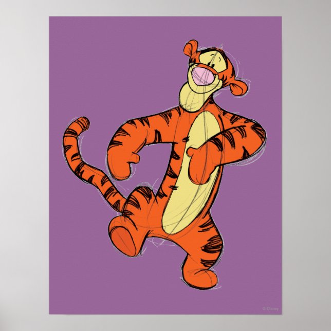 Poster Tigre d'esquisse (Devant)