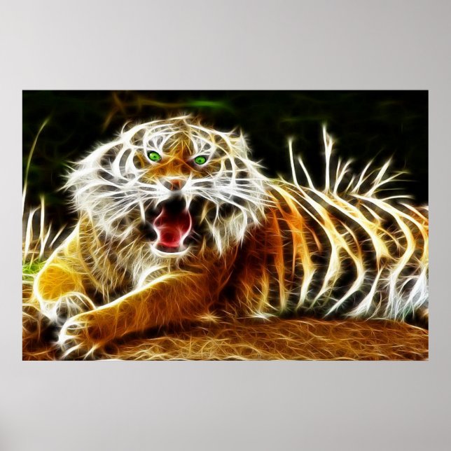 Poster Tigre du Bengale Électricité lumineuse 1 (Devant)