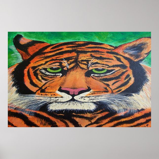 Poster Tigre du Bengale vous regardant Dessin (Devant)