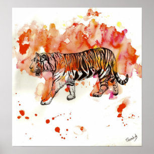 Poster Tigre du feu