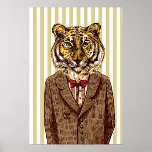 Poster Tigre En Soirée Porter