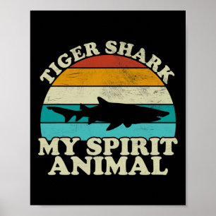 Poster Tigre Requin Mon Animal Spirituel - Poisson Pêche
