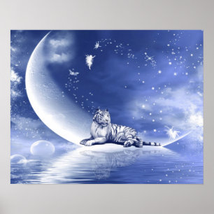 Poster Tigre sur la lune