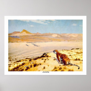 Poster Tigre sur la montre par Jean-Leon Gerome 1888