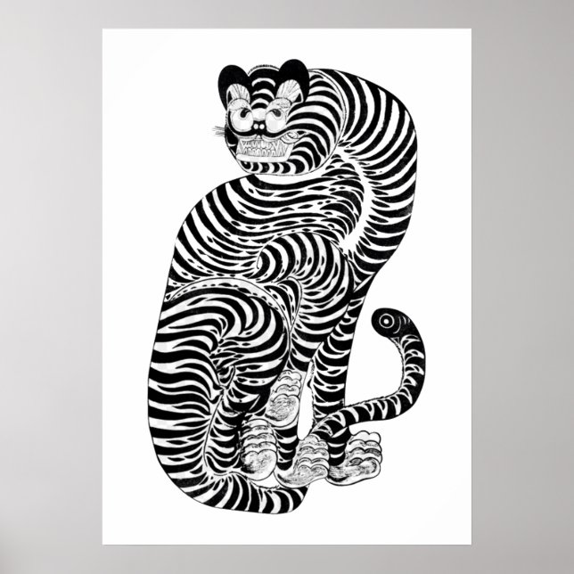 Poster tigre talismanique vintage (Devant)
