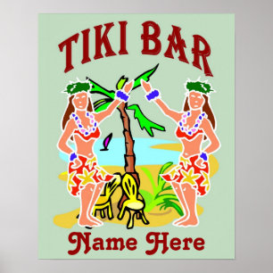 Poster Tiki Bar Sign nom ajouter