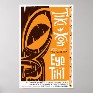 Poster Tiki Kon : OEil de l'affiche Tiki (oeil fermé)