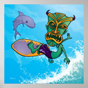 Poster Tiki Surfer
