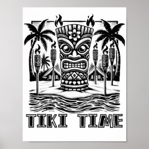 Poster Tiki Time - Hawaiian Island Vibes