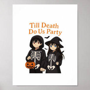 Poster Till Death Do Us Party - Anime Halloween Couple Cl