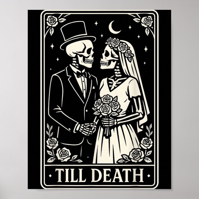 Poster Till Death Skeleton Love Couples Gothic Wedding Br (Devant)