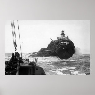 Poster Tillamook, Oregon Lighthouse, photo du navire