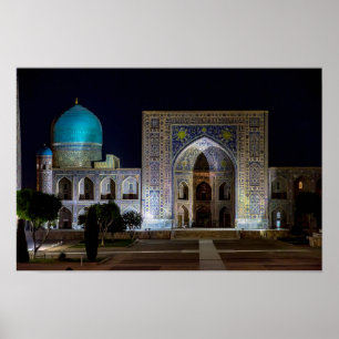 Poster Tilya-Kori Madrasah dans le carré du Registan - Sa