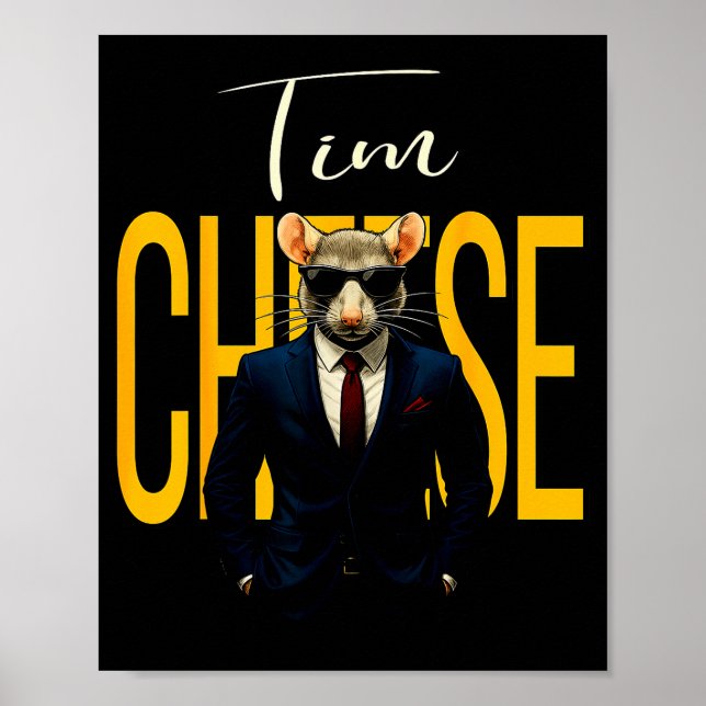 Poster Tim Cheese - Funny Secret Agent Mouse Brainrot Kid (Devant)