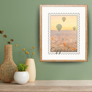 Poster Timbre aquarelle Cappadoce