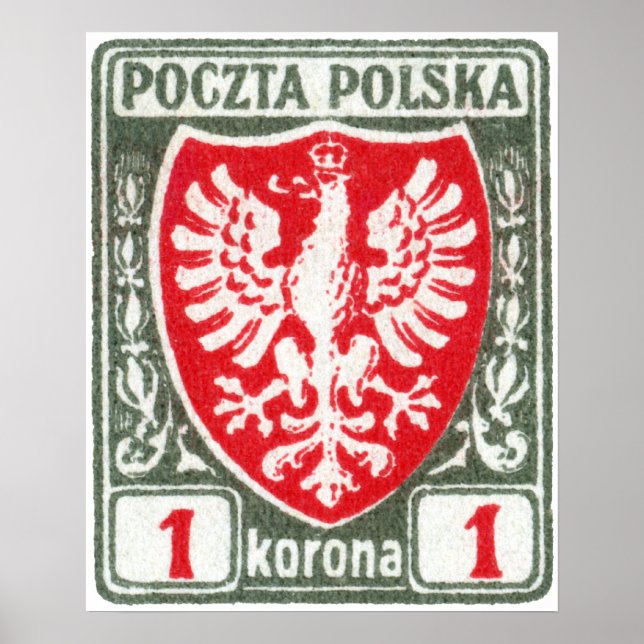 Poster Timbre d'aigle polonais 1919 (Devant)