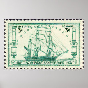 Poster Timbre d'anniversaire de constitution d'USS 150th