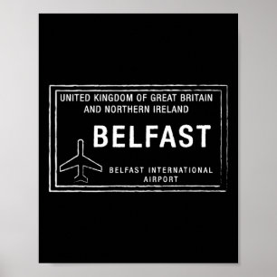 Poster Timbre de port de Belfast Uk Voyage Souvenir de va