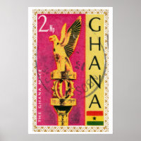 Timbre-poste Aigle royal, Ghana vintage