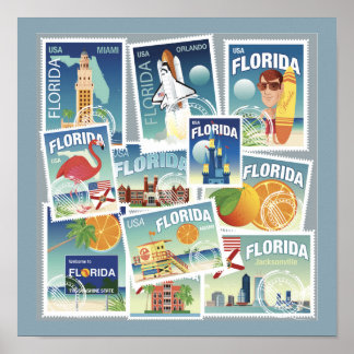Poster Timbres de Floride