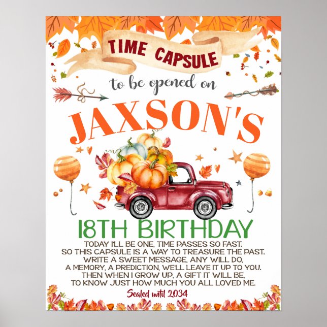 Poster Time Capsule Citrouille Harvest camion automne (Devant)