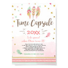 Time Capsule Feathers Tribal Boho Girl Gold