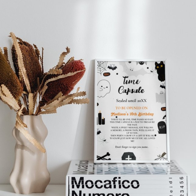 Poster Time Capsule Halloween fantôme jeu de baby shower  (Créateur téléchargé)