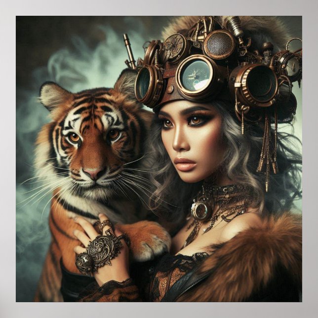 Poster Time Machine Jeune fille et tigre 80-1 (Devant)