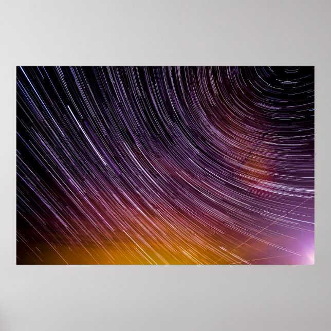 Poster Timelapse photo du ciel étoilé (Devant)