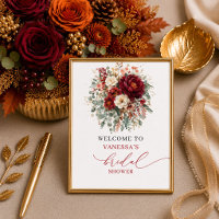 Timeless bordeaux floral automnal bienvenue au sho