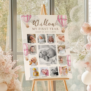 Poster Timeline de photos du premier anniversaire de Pink